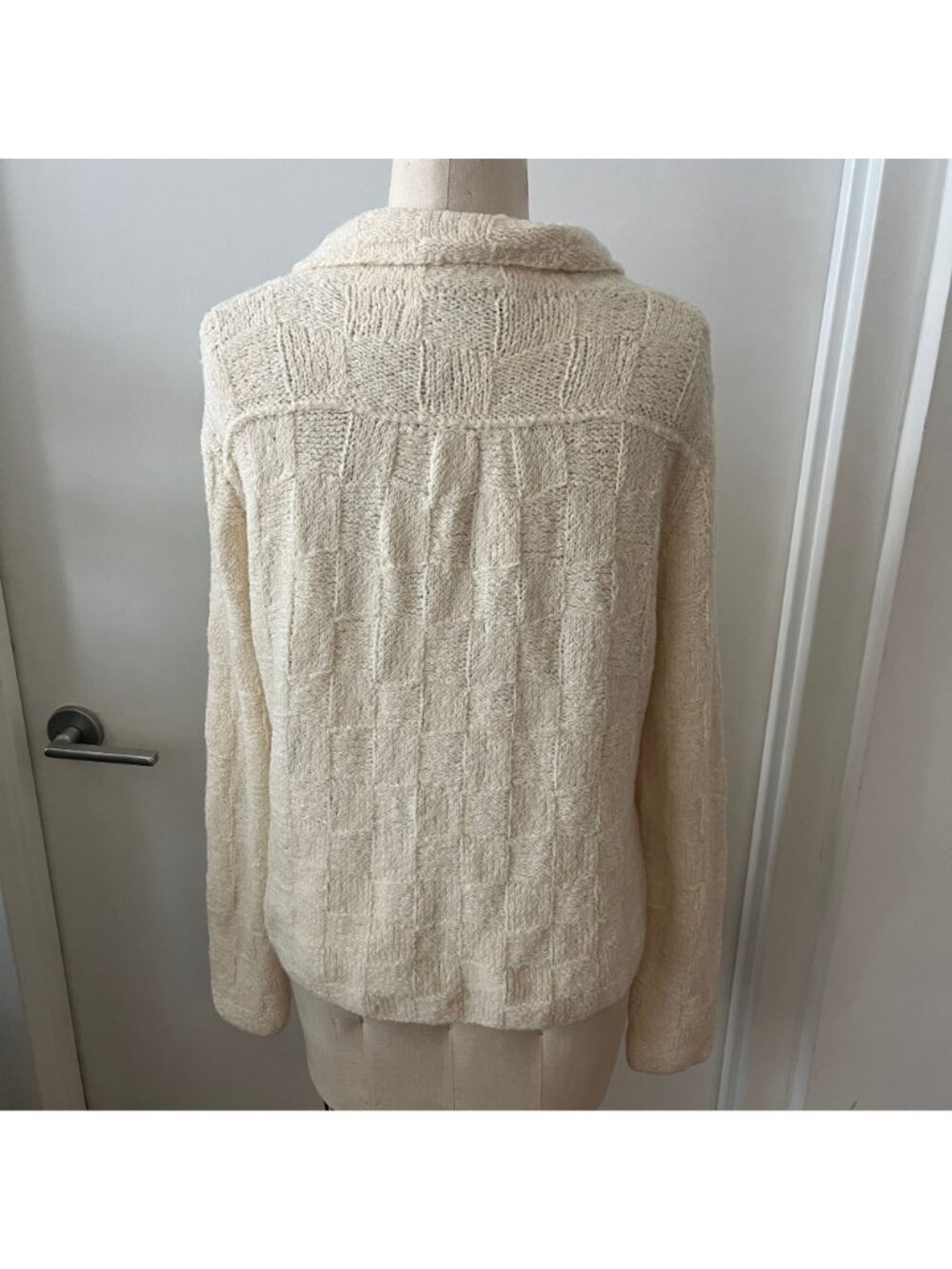 VTG MARION FOALE Hand Knit Box Square Cardigan - Picture 3 of 7